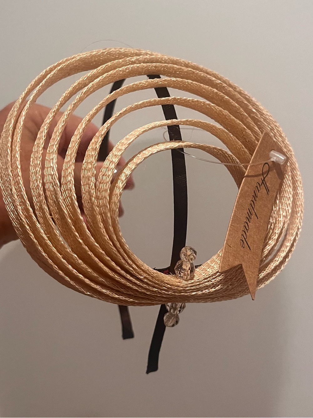 Charming Cream Braided Rope Headband by Diva
